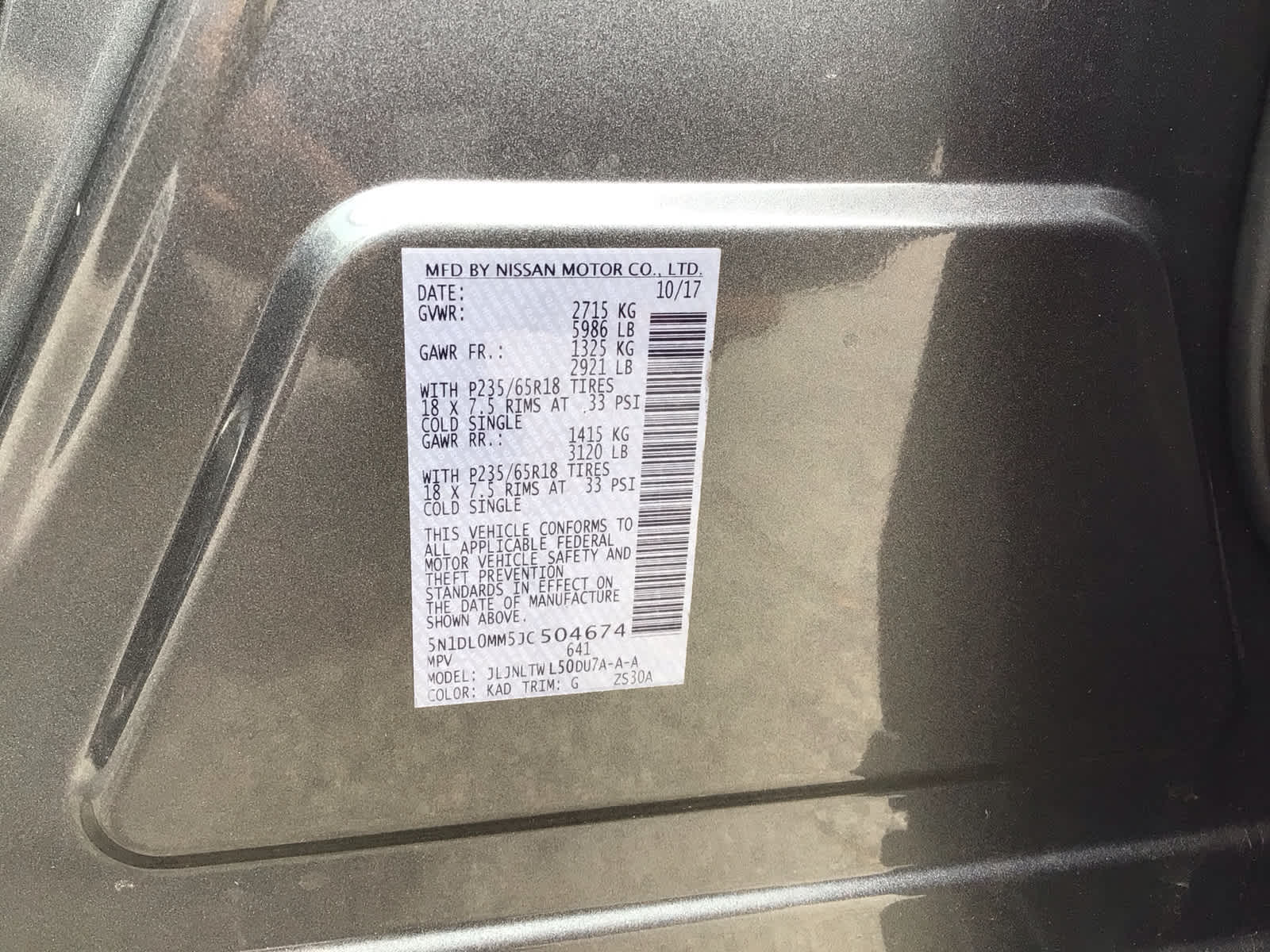 2018 INFINITI QX60 4DR AWD