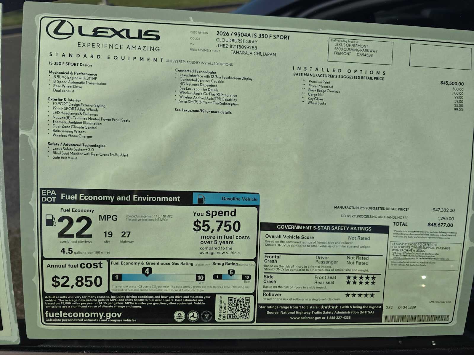 2026 Lexus IS 350 F SPORT Design