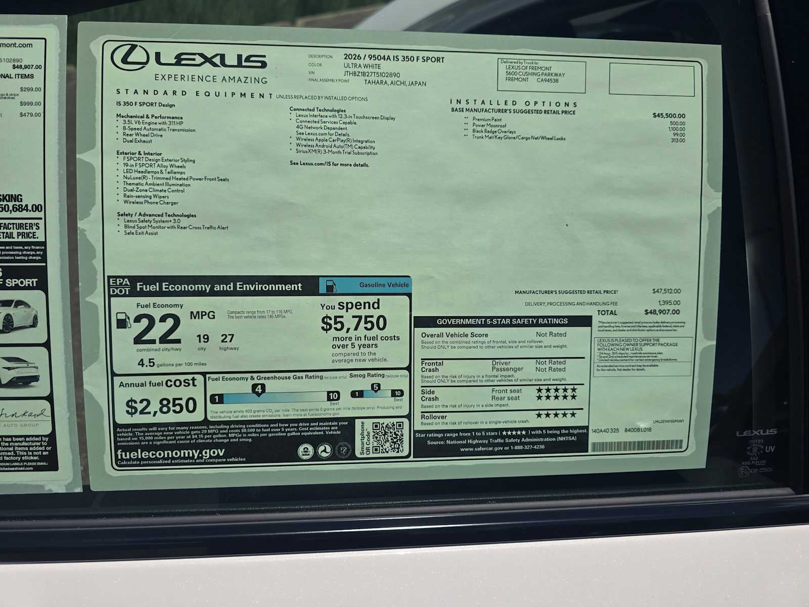2026 Lexus IS 350 F SPORT DESIGN
