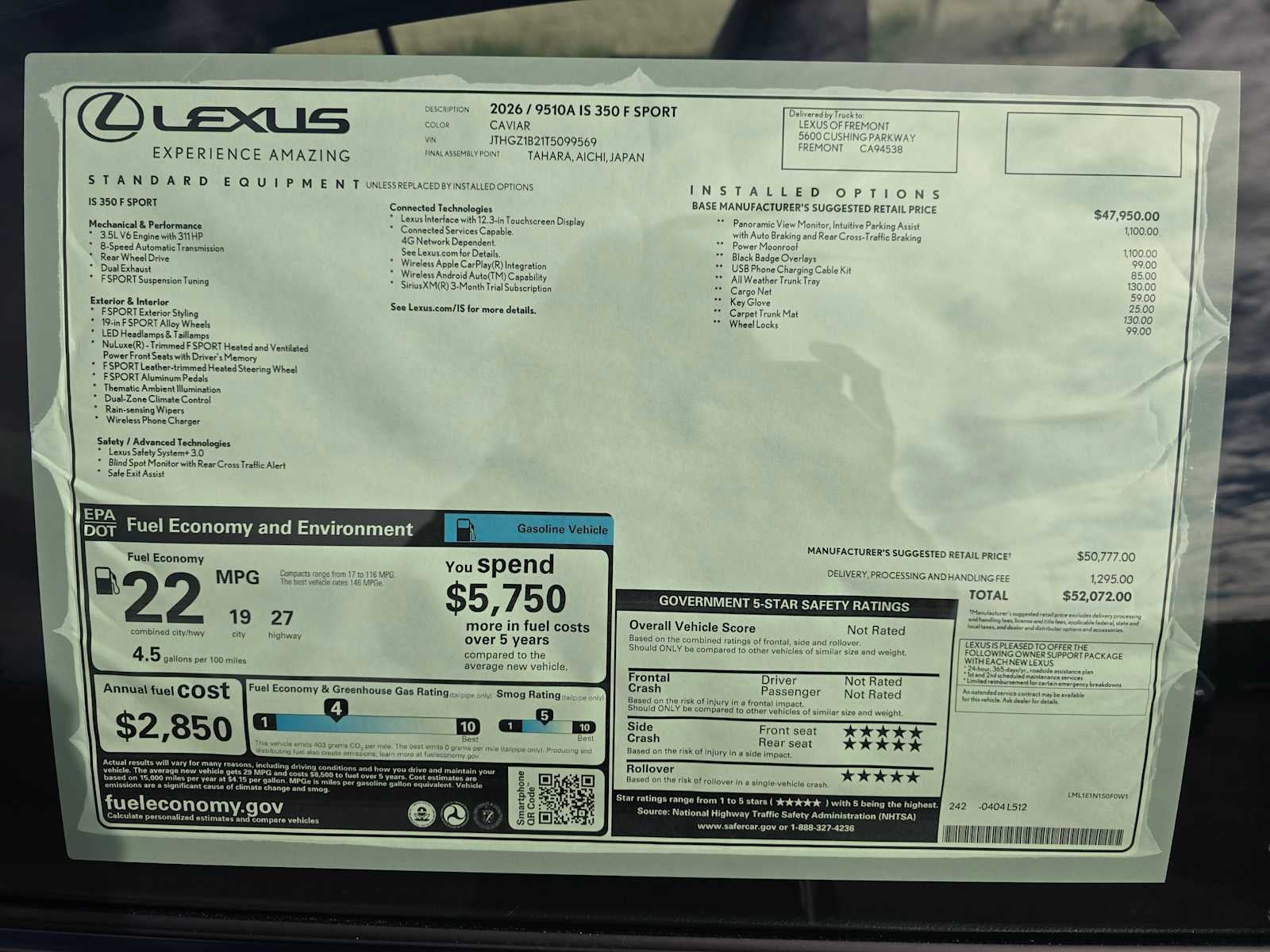 2026 Lexus IS 350 F SPORT