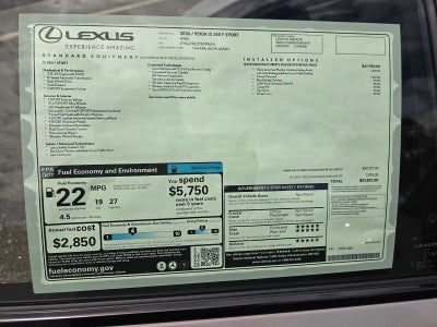 2026 Lexus IS 350 F SPORT