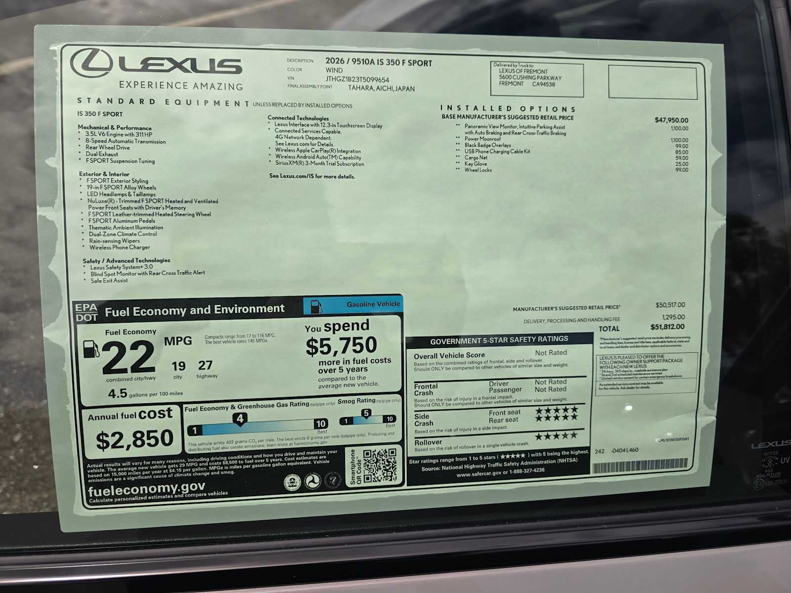 2026 Lexus IS 350 F SPORT
