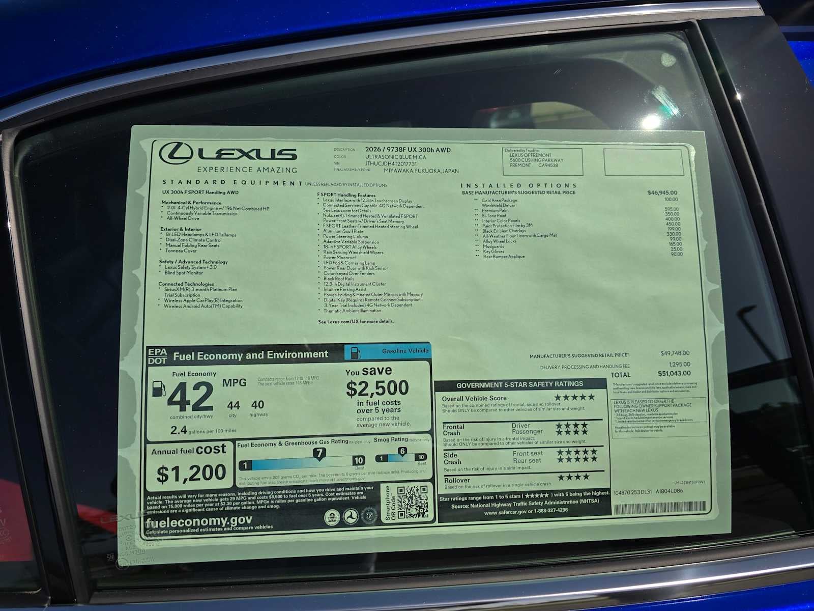 2026 Lexus UX 300h F SPORT HANDLING AWD