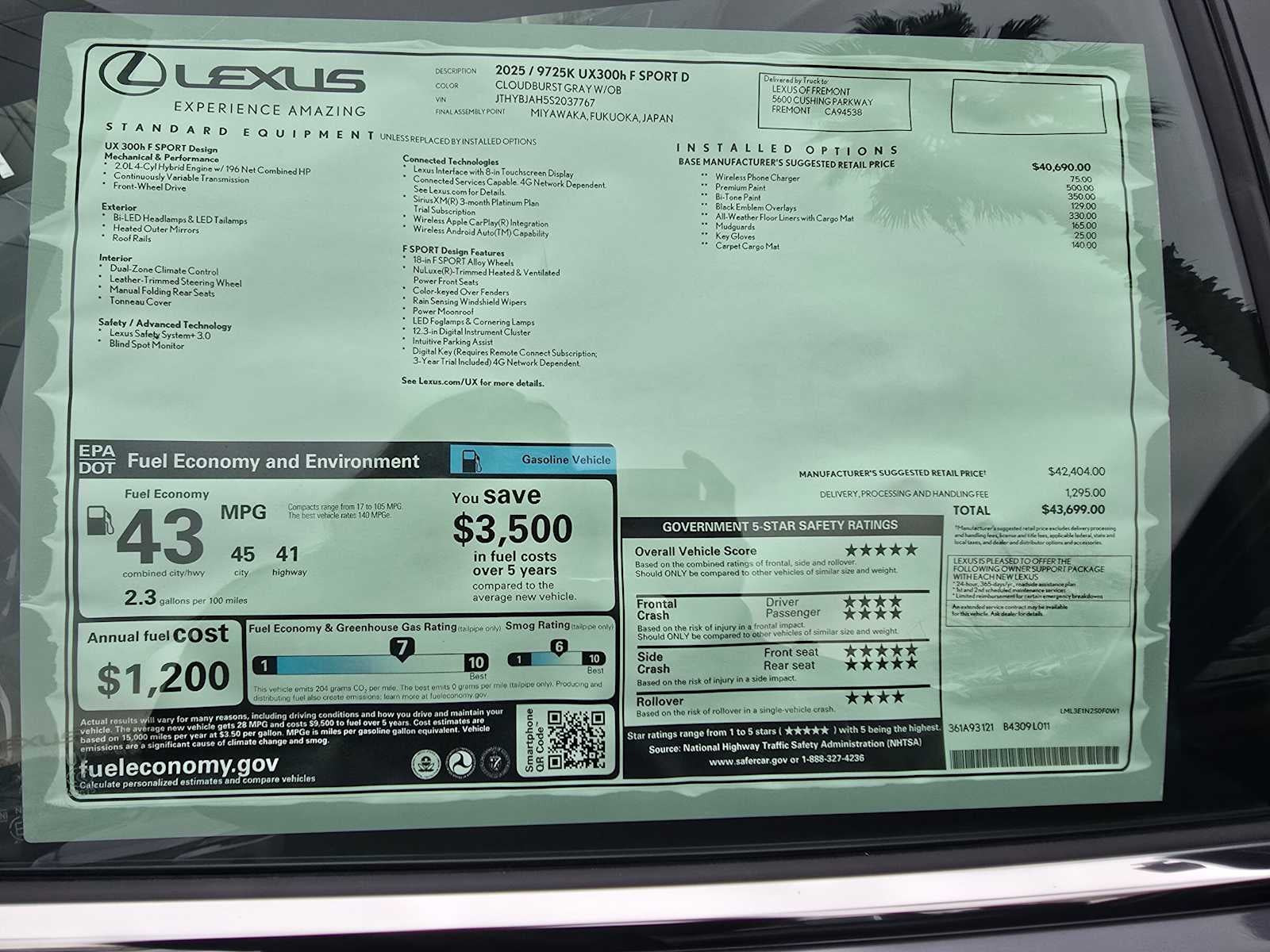 2025 Lexus UX 300h F SPORT DESIGN