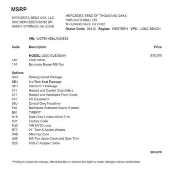 2020 Mercedes-Benz GLE 350 4MATIC® SUV