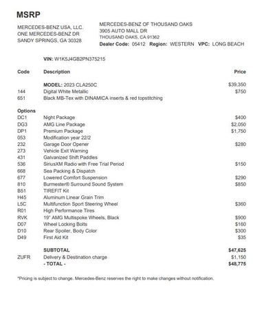 2023 Mercedes-Benz CLA 250 Coupe