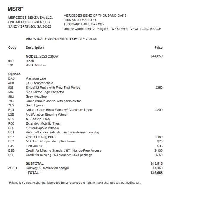 2023 Mercedes-Benz C-Class C 300