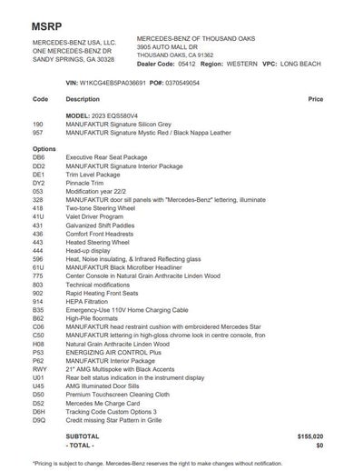 2023 Mercedes-Benz EQS 580 4MATIC® Sedan