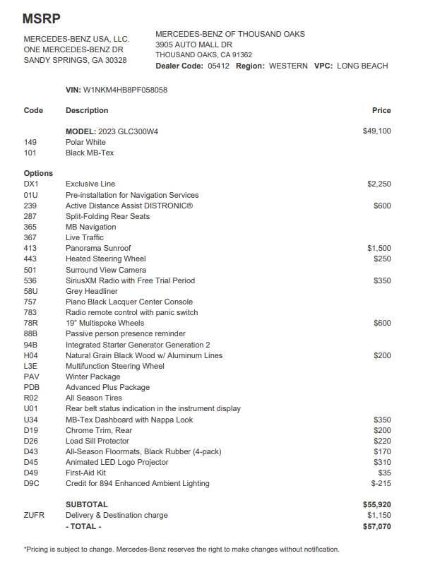 2023 Mercedes-Benz GLC GLC 300